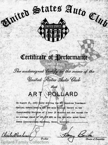 Official USAC Record Holder Certificate