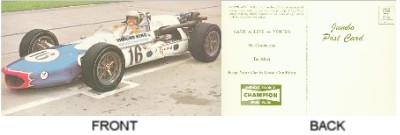 1967 Champion Spark Plug post card